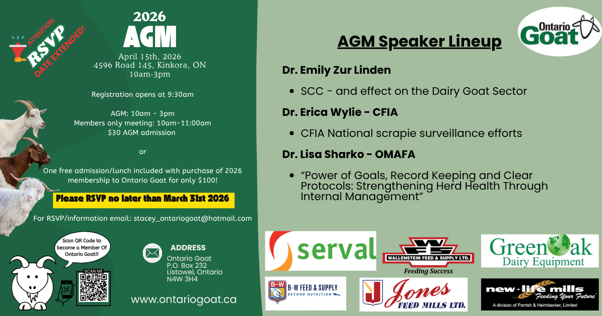 Ontario Goat 2026 AGM Speaker Lineup